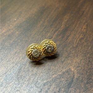 Elegant Gold and Silver Stud Earrings